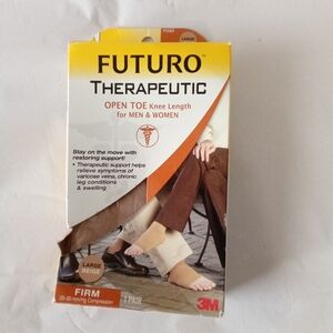 Futuro Therapeutic Open Toe Knee Length 20-30 mm/Hg Beige for Men & Women Size L